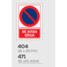 LETRERO ADHESIVO 35*25 SE AVISA GRUA MOD 471