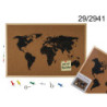 PIZARRA CORCHO 40*60 C/MARCO MAPA MUNDO OOTB 29/2941