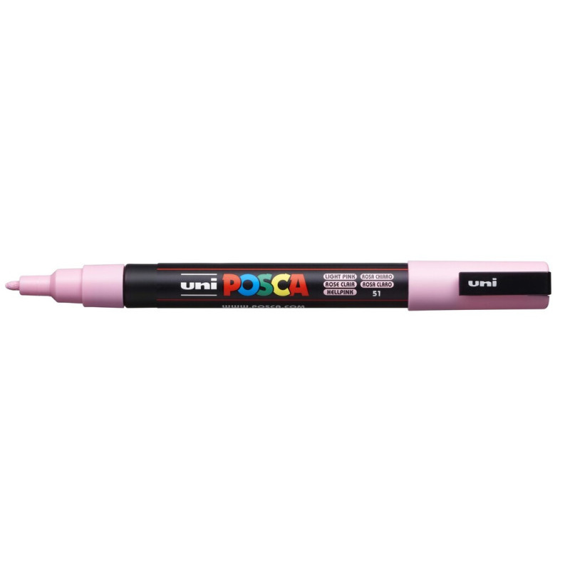 MARCADOR UNI-BALL POSCA PC-3M PUNTA REDONDA 0,9-1,3MM ROSA CLARO -51-