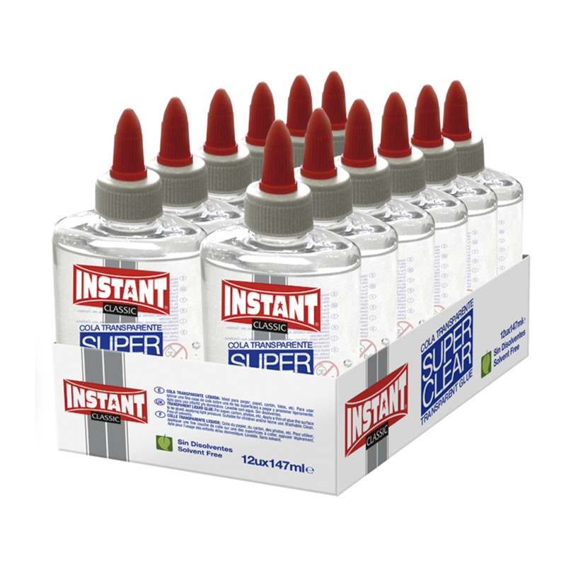 PEGAMENTO INSTANT SUPERTRANSPARENTE LIQUIDA SUPERCLEAR 147ML C/12U 11091