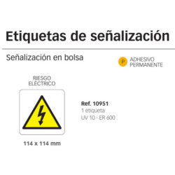 LETRERO APLI SEÑALIZACION ADHESIVO RIESGO ELECTRICO 10951