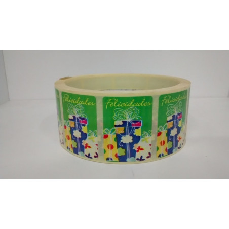 ETIQUETAS FELICIDADES REGAL PAQUETES REGALOS 500U. 11005 ^