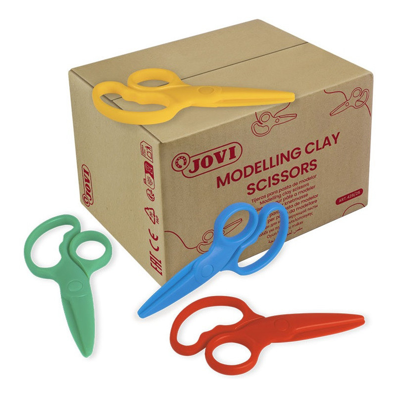 TIJERAS COLORES SURTIDOS DOUGH SCISSORS CAJA 25 UDS JOVI
