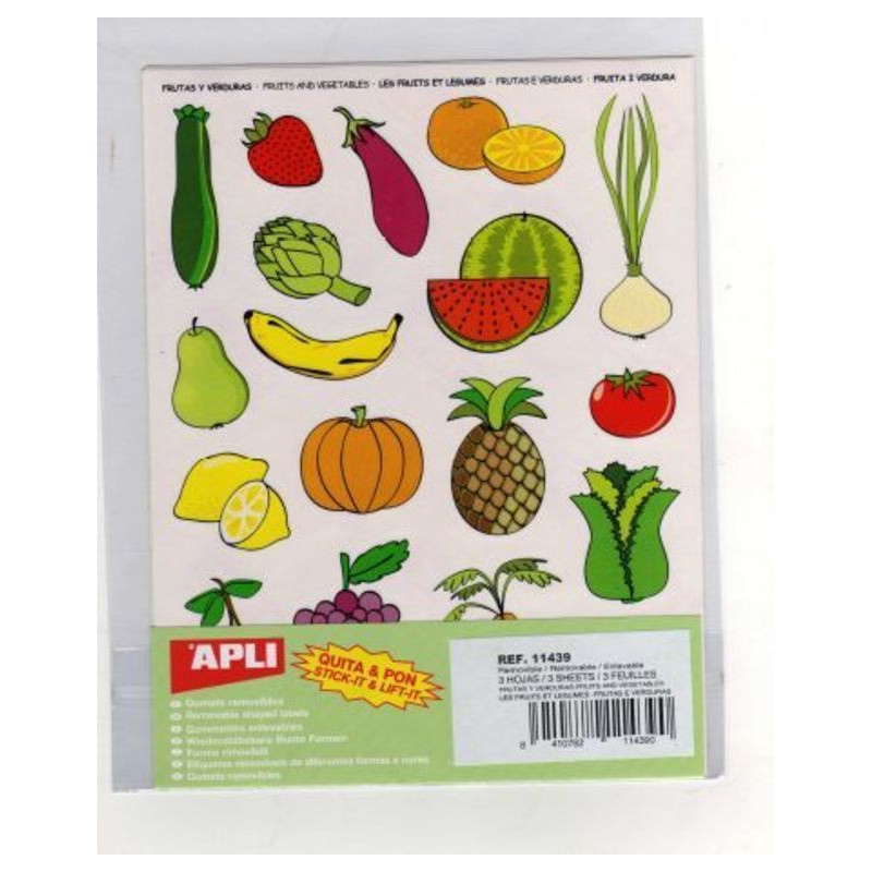 ETIQUETAS APLI GOMETS FRUTAS Y VERDURAS 3H REF.11439 ^
