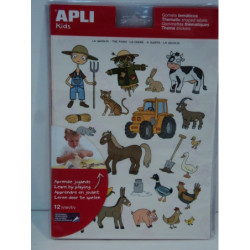 ETIQUETAS APLI GOMETS TEMATICOS LA GRANJA 12H REF.11443 ^