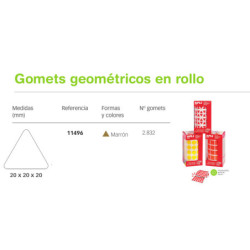 ETIQUETAS APLI GOMETS ROLLO TRIANGULO 21MM MARRON 11496