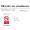 LETRERO APLI SEÑALIZACION ADHESIVO PROHIBIDO FUMAR TEXTO PARA CRISTAL 11538