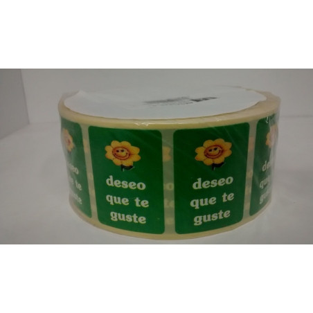 ETIQUETAS FELICIDADES REGAL ESPERO QUE TE GUSTE GIRASOL 500U. 12002 ^