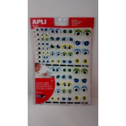 ETIQUETAS APLI GOMETS OJOS COLORES FRIOS 3H REF.13854