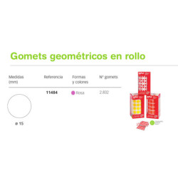 ETIQUETAS APLI GOMETS ROLLO REDONDO 15MM ROSA 11484
