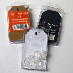 ETIQUETAS PRECISION COLGANTE 810 50*90 MEDIANA NEGRA CUADRADA C/15U