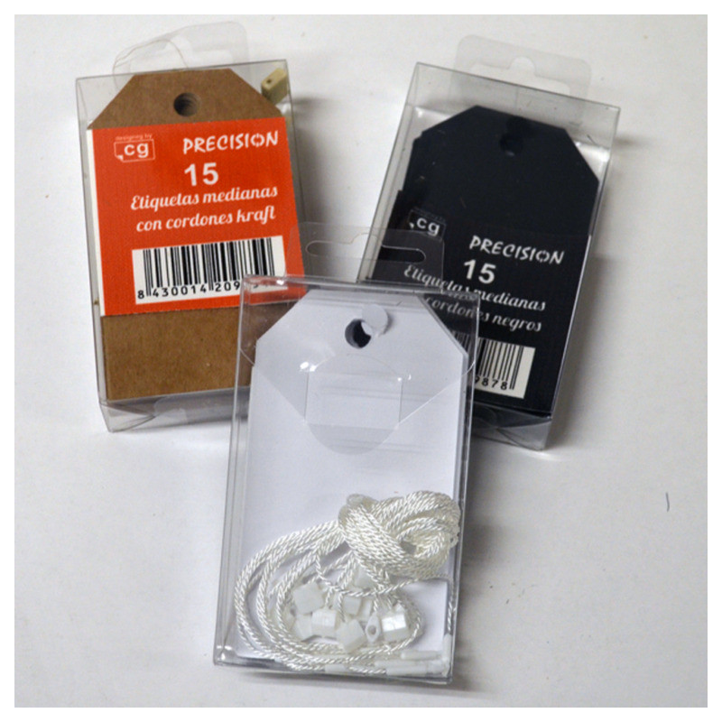 ETIQUETAS PRECISION COLGANTE 810 50*90 MEDIANA NEGRA CUADRADA C/15U