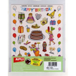 ETIQUETAS APLI GOMETS CUMPLEAÑOS 3H REF.11621 ^