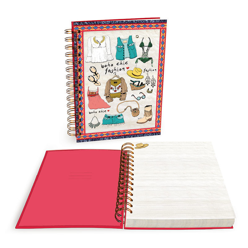 CUADERNO DEC A-5 ESPIRAL MAKU16 BOHO CHIC FASHION 153HBO100 ^