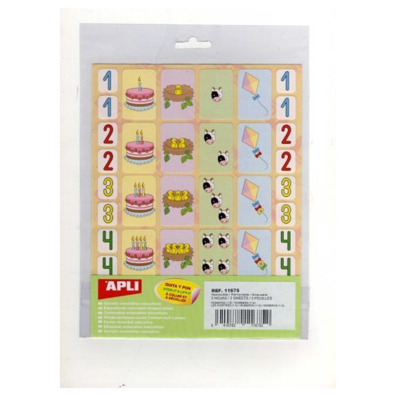 ETIQUETAS APLI GOMETS NUMEROS 1-5 3H REF.11675 ^