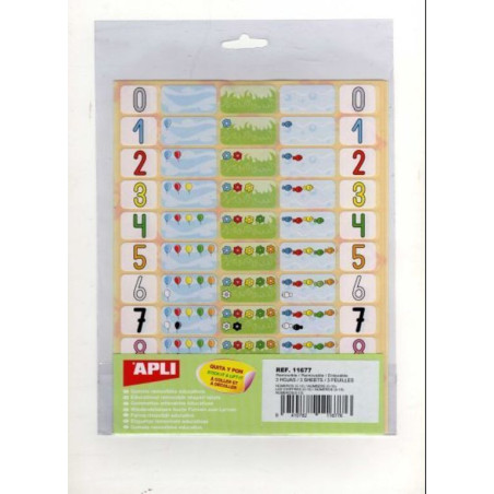ETIQUETAS APLI GOMETS NUMEROS 1-10 3H REF.11677 ^