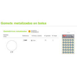 ETIQUETAS APLI GOMETS CIRCULO 20MM PLATA 3H 11809