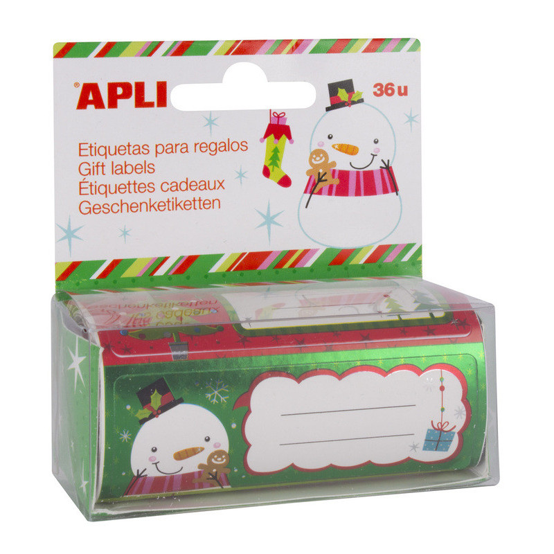 ETIQUETAS FELICIDADES NAVIDAD APLI ROLLO 36U SURTIDAS 17217