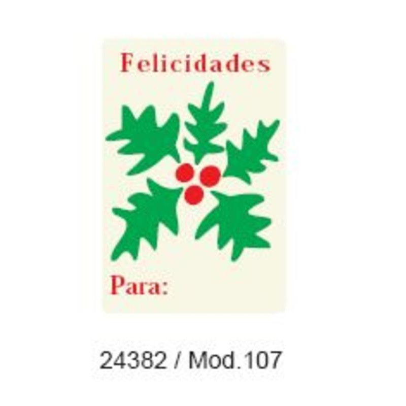 ETIQUETAS FELICIDADES ARGU NAVIDAD MUERDAGO 250U 24382