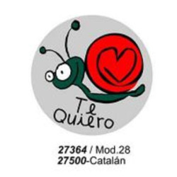 ETIQUETAS FELICIDADES ARGU METALIZADAS CARACOL CORAZON 250U. MOD 28 ^