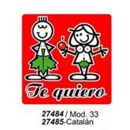 ETIQUETAS FELICIDADES ARGU METALIZADAS ADAN Y EVA 250U. MOD 33 ^