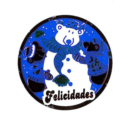 ETIQUETAS FELICIDADES ARGU NAVIDAD OSO FELICIDADES 250U. MOD 123 ^