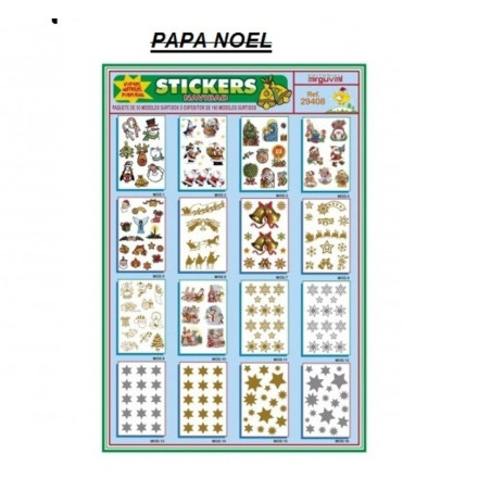 ETIQUETAS ARGU RELIEVE PURPURINA PAPA NOEL 29408 ^