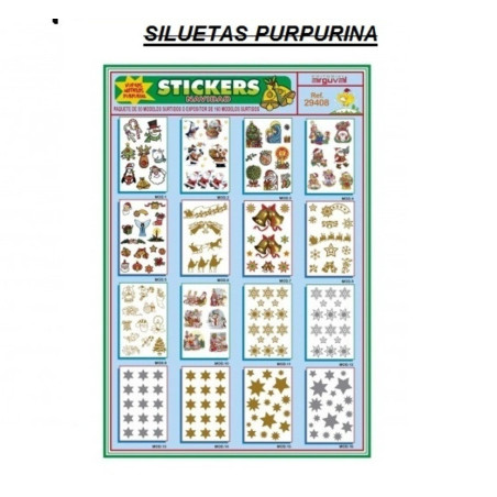 ETIQUETAS ARGU RELIEVE PURPURINA SILUETAS 29408 ^