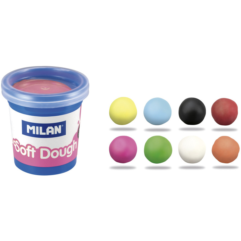 PASTA BLANDA SOFT DOUGH CJ. 8 BOTES 59 G MILAN CON HERRAMIENTAS NUMEROS MILAN