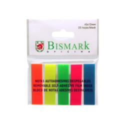 BANDERITA BISMARK 12*45MM 5 COLORES PP FLUOR POESSA 318276