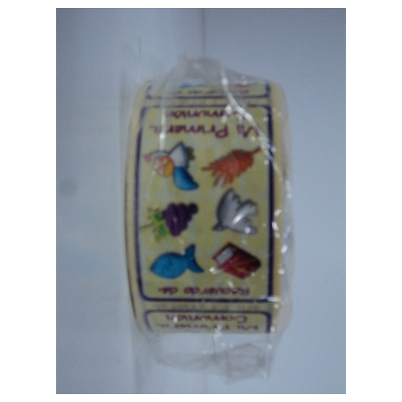 ETIQUETA DETALLE COMUNION ARGUVAL SIMBOLOS CREMA 37088 ^