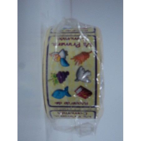 ETIQUETA DETALLE COMUNION ARGUVAL SIMBOLOS CREMA 37088 ^