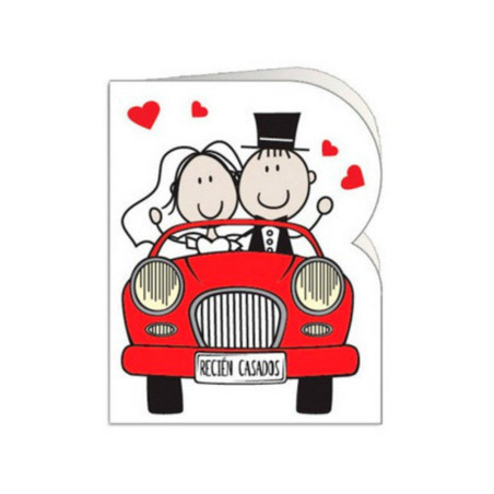 ETIQUETA DETALLE BODA ARGUVAL COCHE NOVIOS PTE/90U 38340