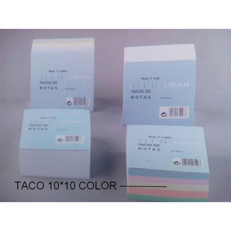 TACO ENCOLADO 10*10 LOAN 5 COLORES 500H T-148/C