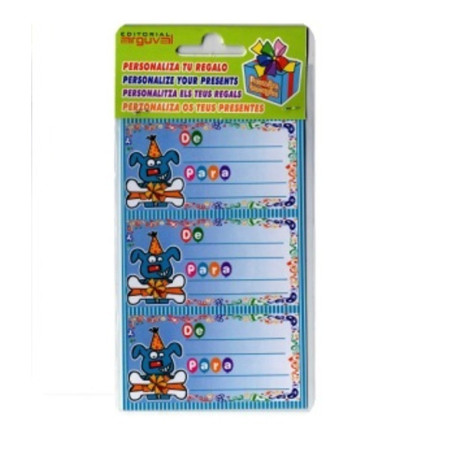 ETIQUETAS FELICIDADES ARGU DE: PARA: "PERRO HUESO" SOBRE 9U 28250/6 ^