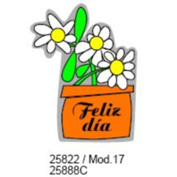 ETIQUETAS FELICIDADES ARGU MACETERO FELIZ DIA 250U. 25822 ^