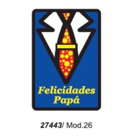 ETIQUETAS FELICIDADES ARGU FELICIDADES PAPA 250U. 27443 ^