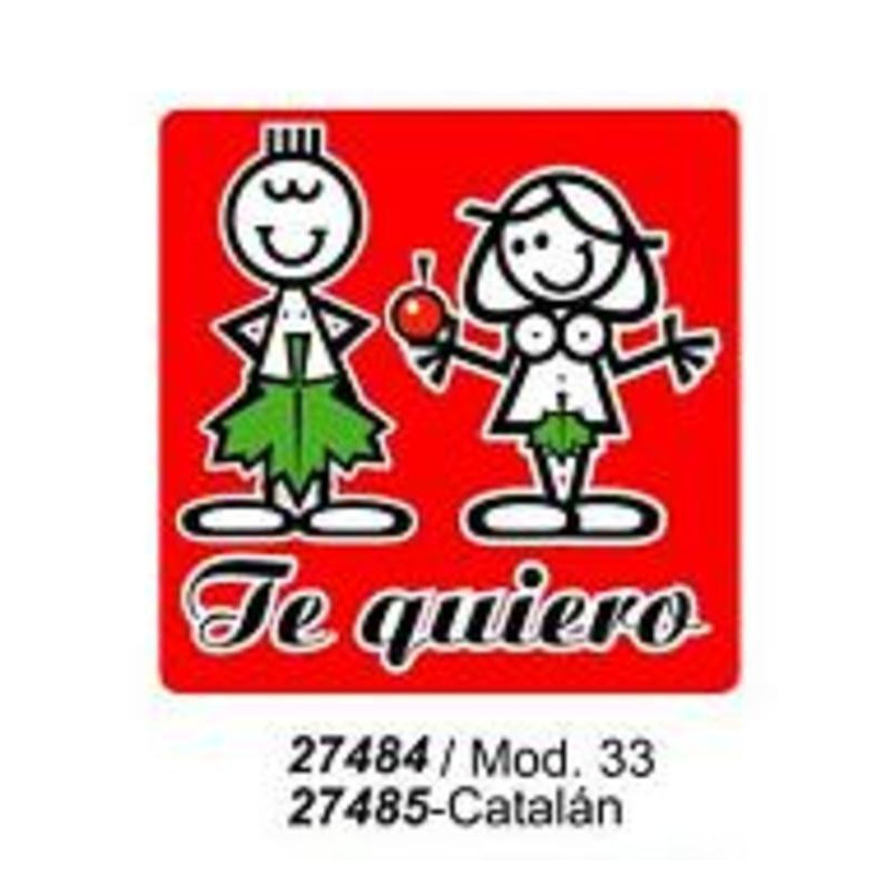 ETIQUETAS FELICIDADES ARGU METALIZADAS ADAN Y EVA 250U. MOD 33 ^