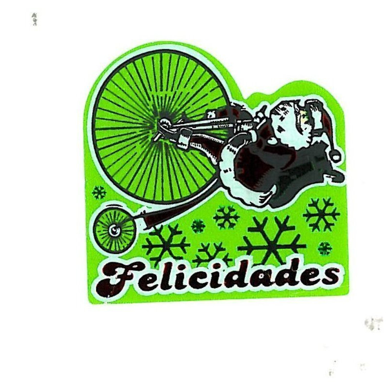 ETIQUETAS FELICIDADES ARGU NAVIDAD BICI NOEL FELICIDADES 250U. MOD 121 ^