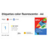 ETIQUETAS APLI I/L/C A-4 FLUOR AMARILLO 210*297 20H 2878