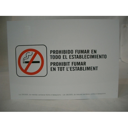 LETRERO PVC 21*30 PROHIBIDO FUMAR  MOD.41 OFICIAL ^