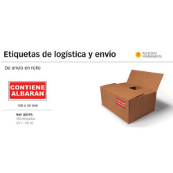 ETIQUETAS APLI ROLLO CONTIENE ALBARAN  295