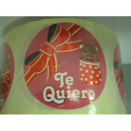 ETIQUETAS FELICIDADES ARGU METALIZADAS TE QUIERO 250U. MOD 39 ^