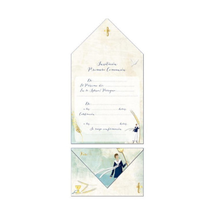 TARJETA INVITACION COMUNION ARGU ESPIGA NIÑO 41544