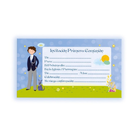 TARJETA INVITACION COMUNION ARGU NIÑO PERRO 42682