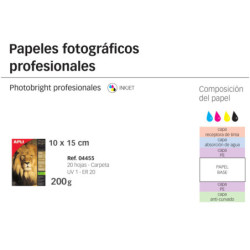 PAPEL APLI INKJET 10*15 FOTO BRILLO 220G 4455