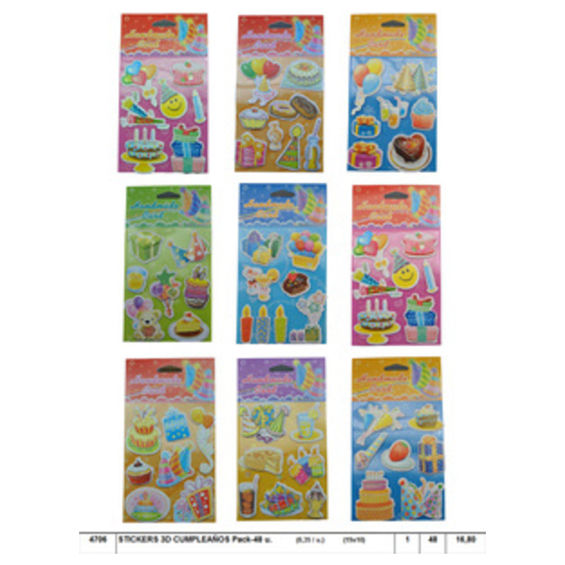 STICKER ADHESIVOS REGAL 3D BLISTER C/PURPURINA 4706