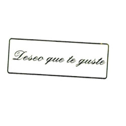 ETIQUETAS FELICIDADES EURO BLANCA FILO ORO DESEO QUE TE GUSTE 450U. 5D40