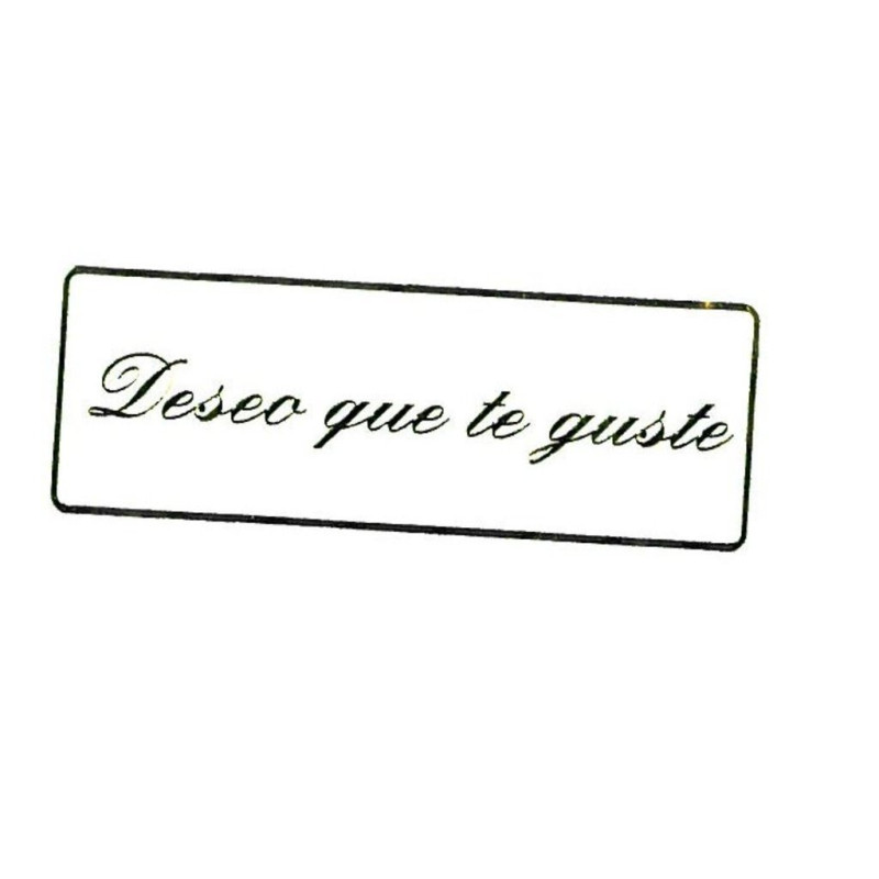 ETIQUETAS FELICIDADES EURO BLANCA FILO ORO DESEO QUE TE GUSTE 450U. 5D40