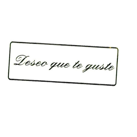 ETIQUETAS FELICIDADES EURO BLANCA FILO ORO DESEO QUE TE GUSTE 450U. 5D40